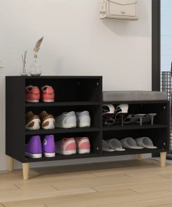 Scarpiera Nera 102x36x60 Cm In Legno Multistrato