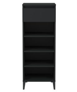 Scarpiera Nera 40x36x105 Cm In Legno Multistrato