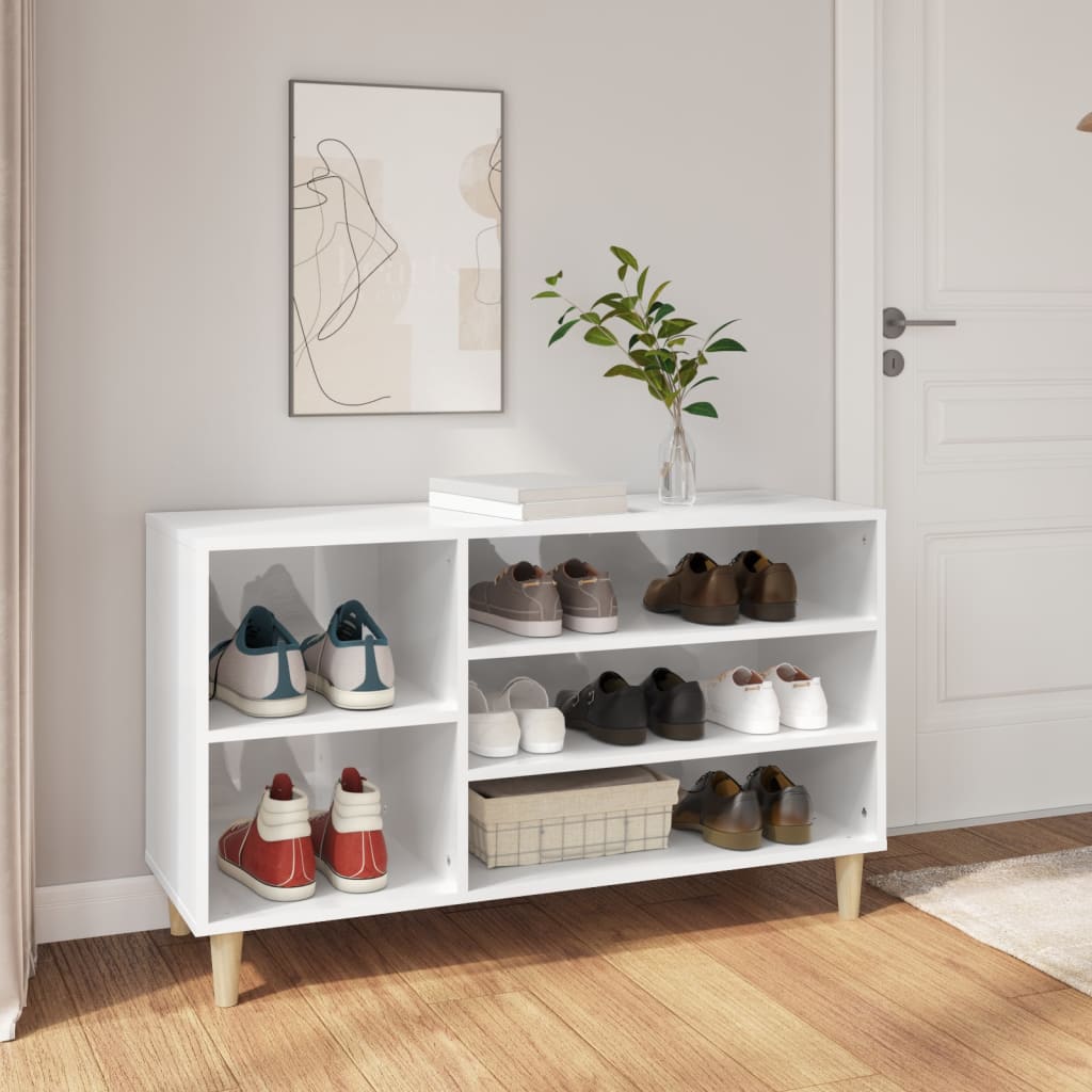 Scarpiera Bianco Lucido 102x36x60 Cm In Legno Multistrato - Image 5