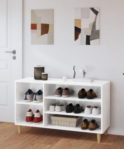 Scarpiera Bianco Lucido 102x36x60 Cm In Legno Multistrato