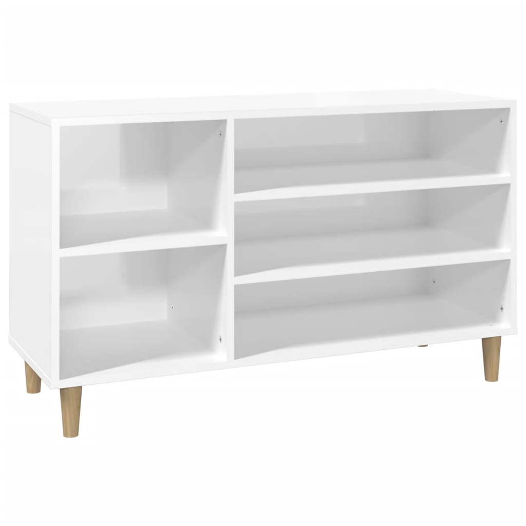Scarpiera Bianco Lucido 102x36x60 Cm In Legno Multistrato - Image 2