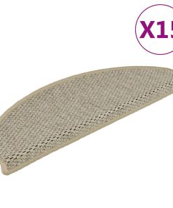 Tappeti Adesivi Scale Aspetto Sisal 15pz 65x21x4cm Verde Chiaro