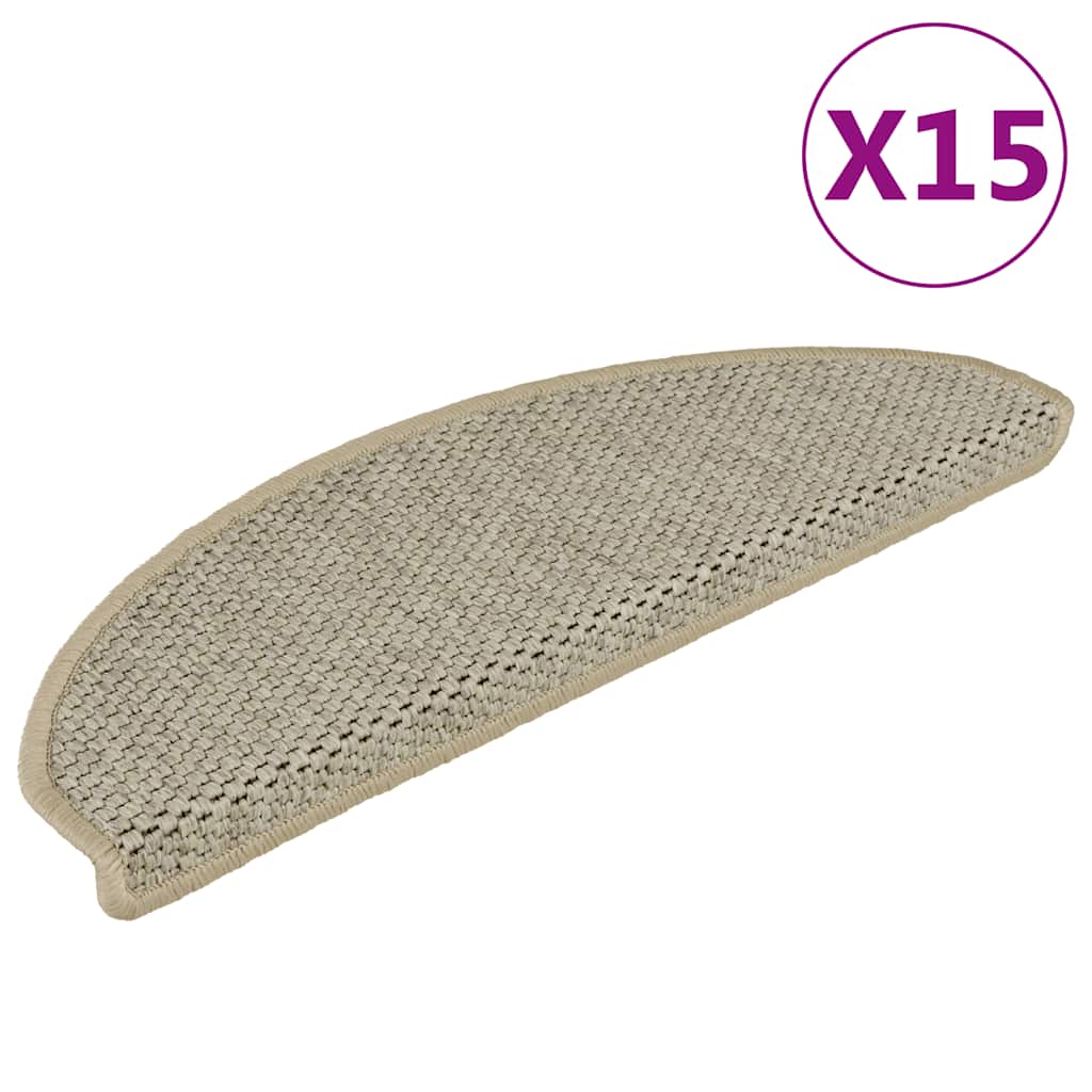 Tappeti Adesivi Scale Aspetto Sisal 15pz 65x21x4cm Verde Chiaro