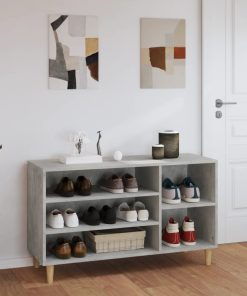 Scarpiera Grigio Cemento 102x36x60 Cm In Legno Multistrato