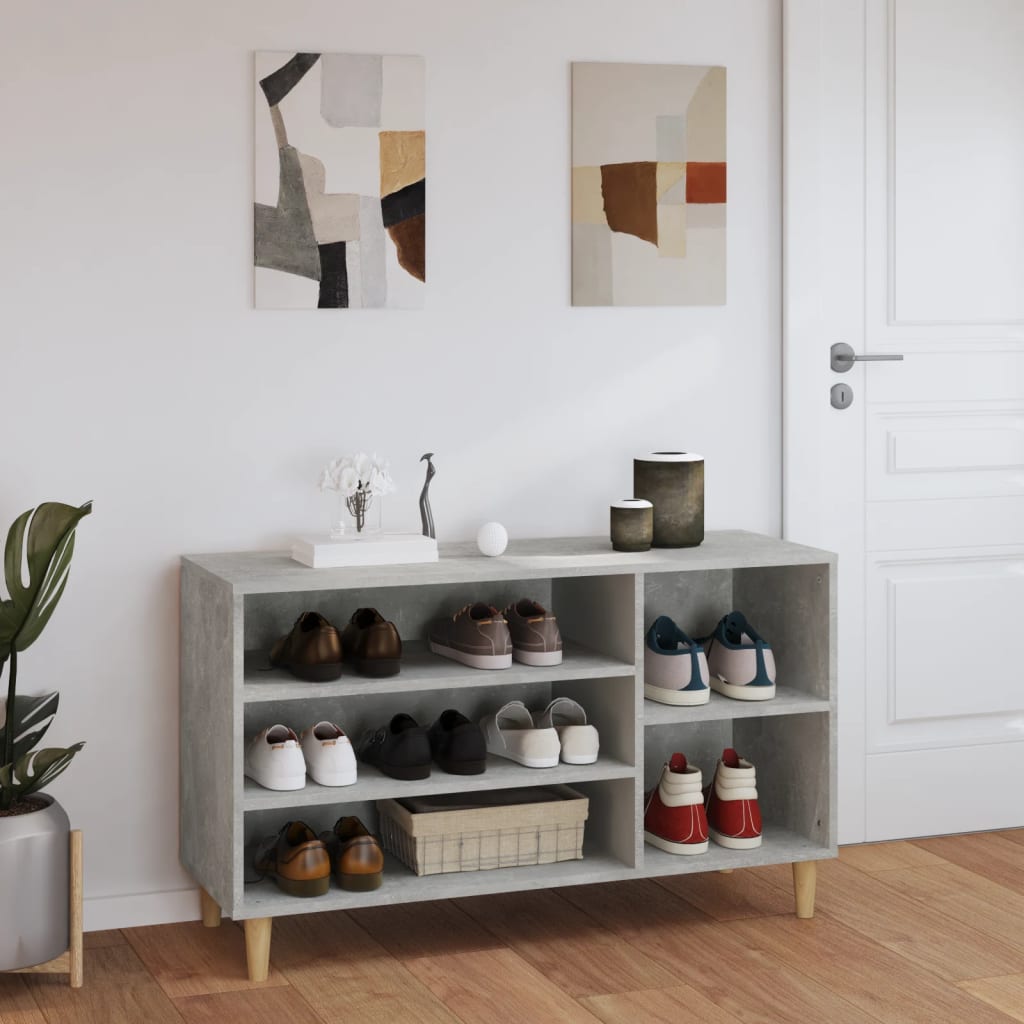 Scarpiera Grigio Cemento 102x36x60 Cm In Legno Multistrato