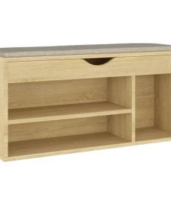 Panca Porta Scarpe Cuscino Rovere Sonoma 104x30x49 Multistrato