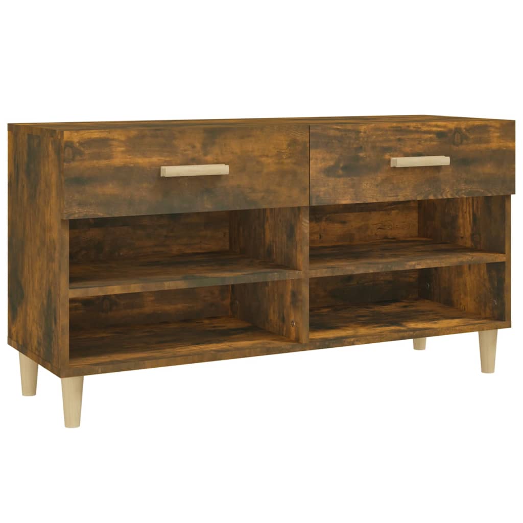 Scarpiera Rovere Fumo 102x35x55 Cm In Legno Multistrato - Image 4