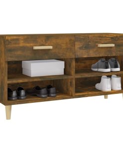 Scarpiera Rovere Fumo 102x35x55 Cm In Legno Multistrato
