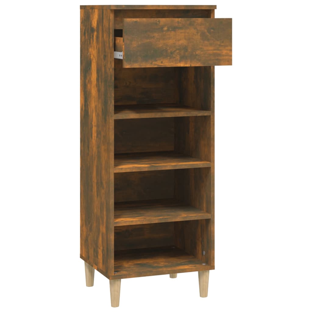 Scarpiera Rovere Fumo 40x36x105 Cm In Legno Multistrato - Image 2
