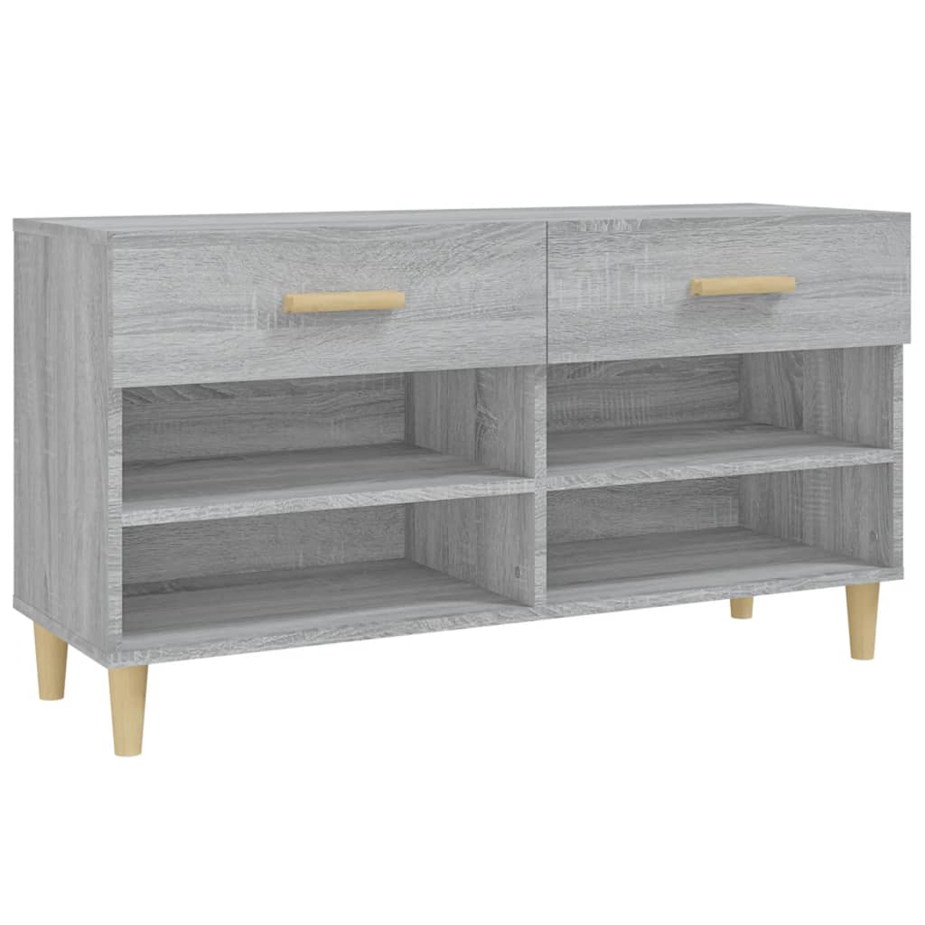Scarpiera Grigio Sonoma 102x35x55 Cm In Legno Multistrato