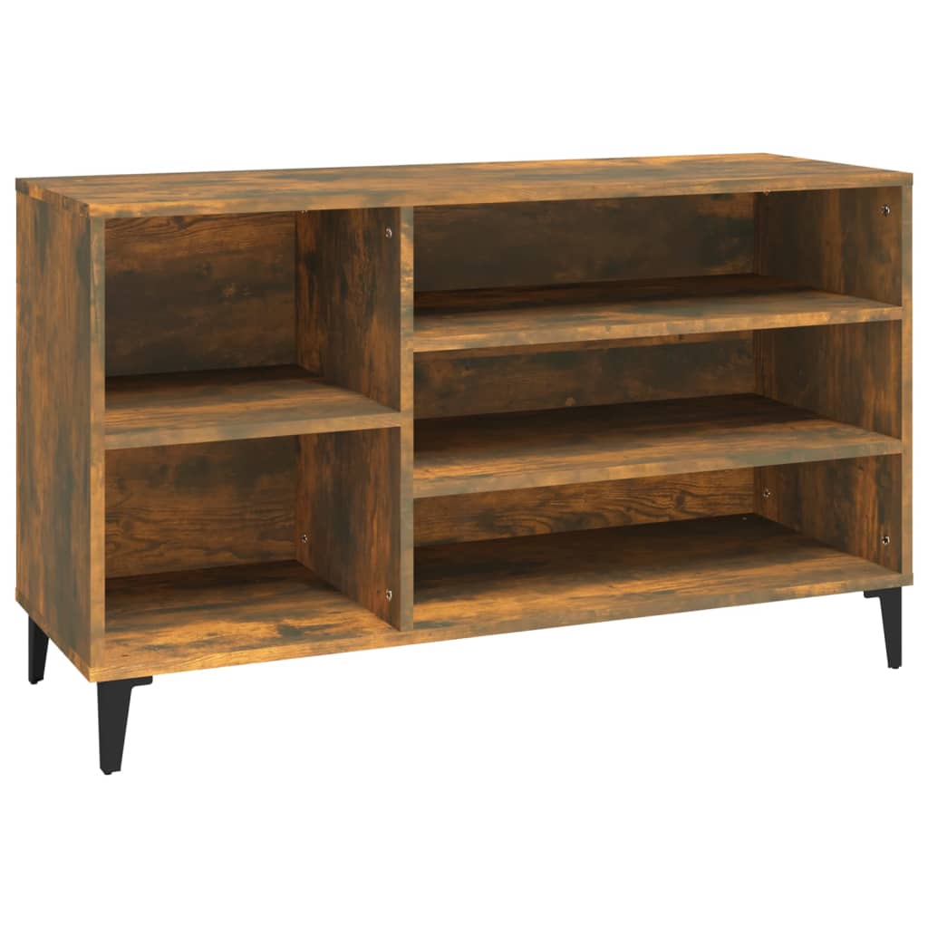 Scarpiera Rovere Fumo 102x36x60 Cm In Legno Multistrato - Image 3
