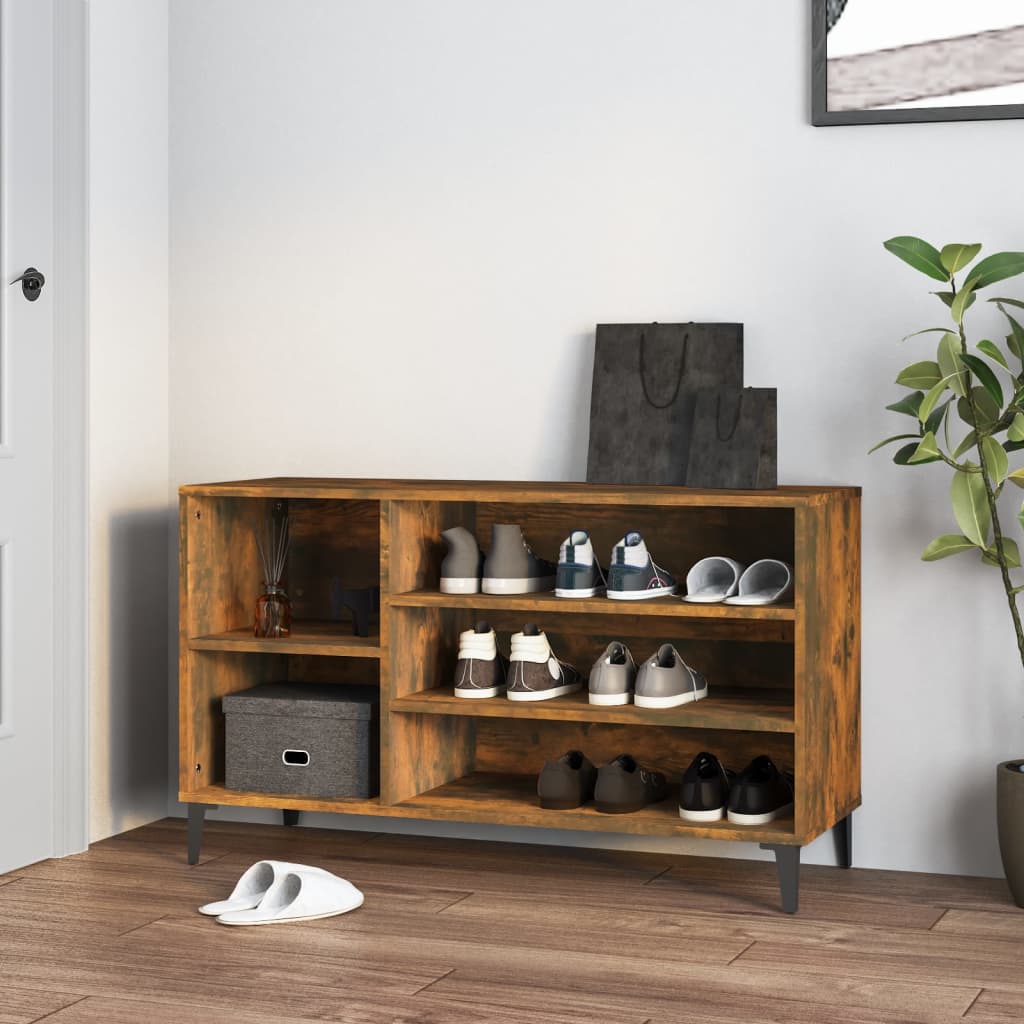 Scarpiera Rovere Fumo 102x36x60 Cm In Legno Multistrato