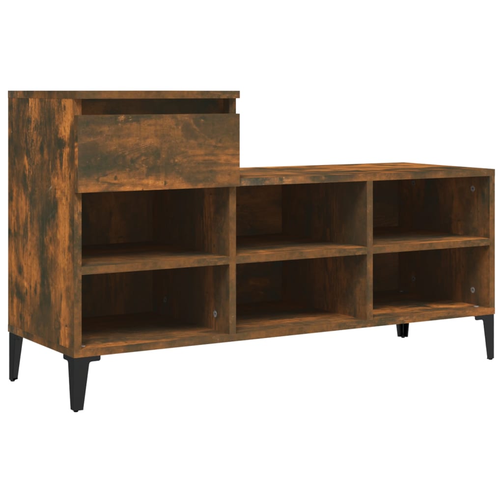 Scarpiera Rovere Fumo 102x36x60 Cm In Legno Multistrato - Image 2