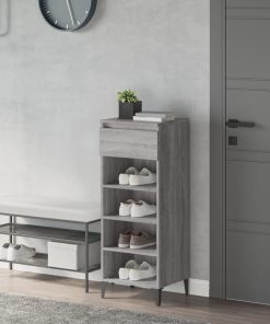 Scarpiera Grigio Sonoma 40x36x105 Cm In Legno Multistrato