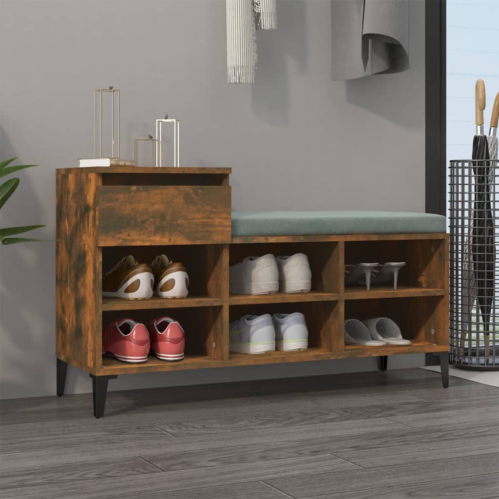 Scarpiera Rovere Fumo 102x36x60 Cm In Legno Multistrato