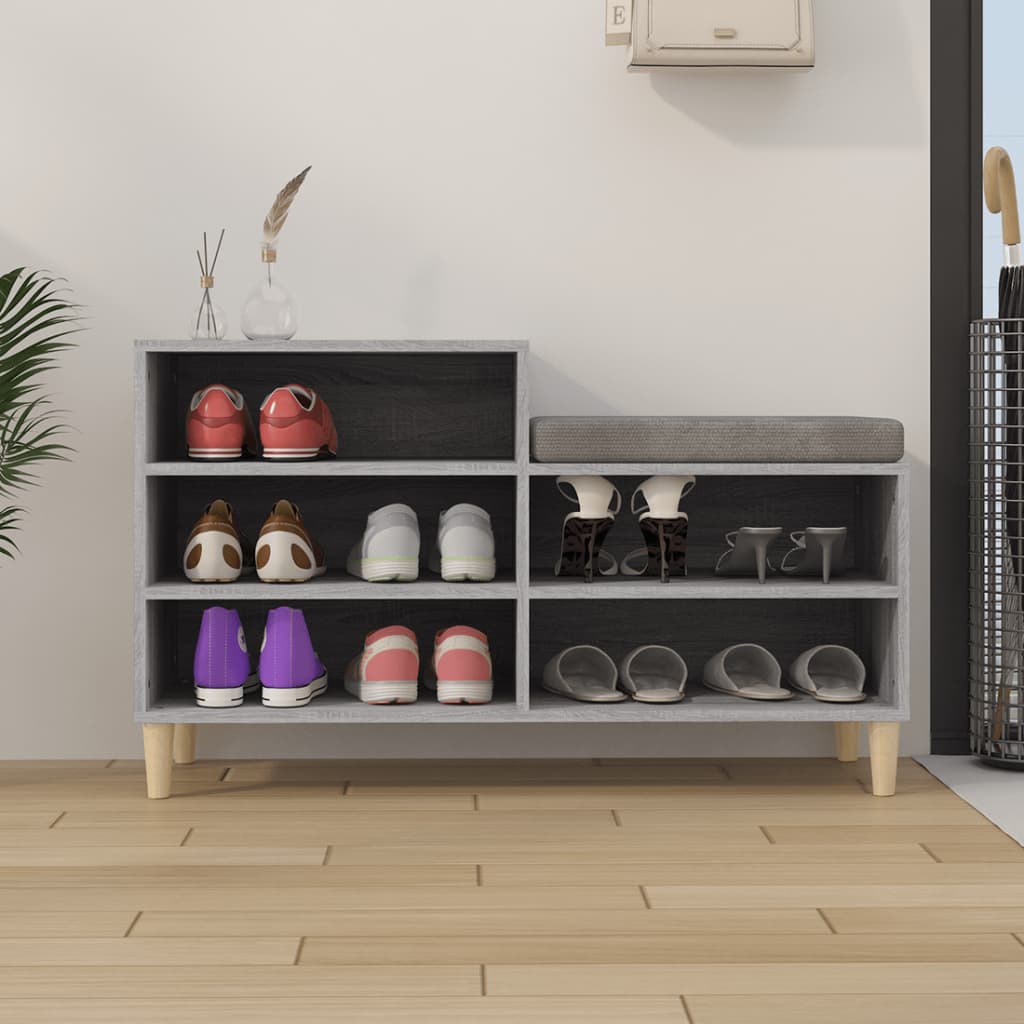 Scarpiera Grigio Sonoma 102x36x60 Cm In Legno Multistrato