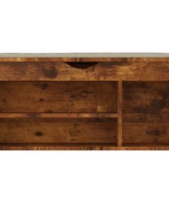 Panca Porta Scarpe Cuscino Rovere Fumo 104x30x49cm Multistrato