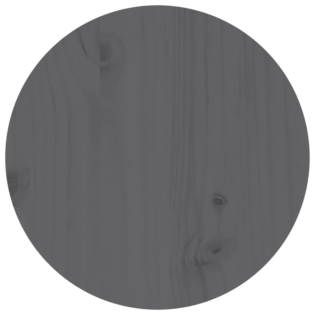 Tavolino Da Salotto Grigio Ø 35x35 Cm In Legno Massello Di Pino - Image 6