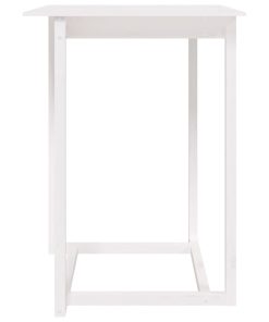 Tavolo Da Bar Bianco 80x80x110 Cm In Legno Massello Di Pino