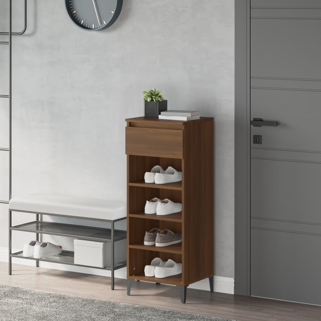 Scarpiera Rovere Marrone 40x36x105 Cm In Legno Multistrato - Image 4