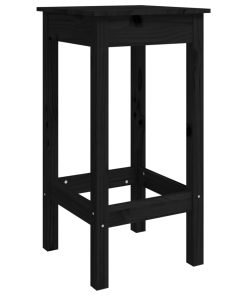 Sgabelli Da Bar 2 Pz Neri 40x40x78 Cm Legno Massello Di Pino
