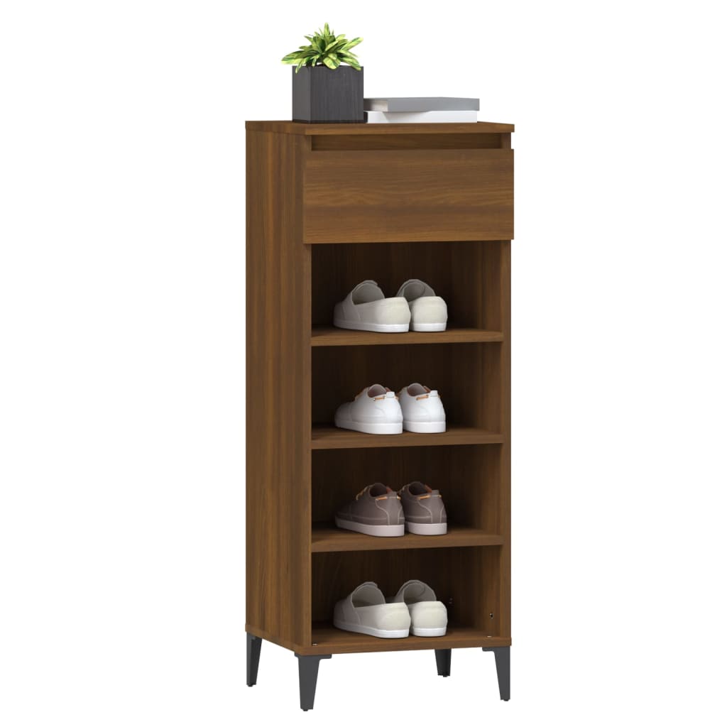 Scarpiera Rovere Marrone 40x36x105 Cm In Legno Multistrato - Image 3