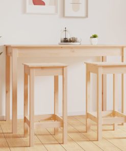Sgabelli Da Bar 2 Pz 40x40x78 Cm In Legno Massello Di Pino