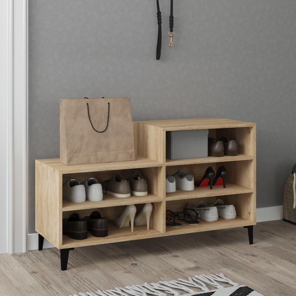 Scarpiera Rovere Sonoma 102x36x60 Cm In Legno Multistrato - Image 2