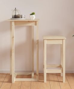 Tavolo Da Bar 60x60x110 Cm In Legno Massello Di Pino
