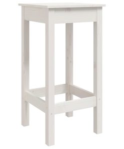 Sgabelli Da Bar 2 Pz Bianchi 40x40x78 Cm Legno Massello Di Pino