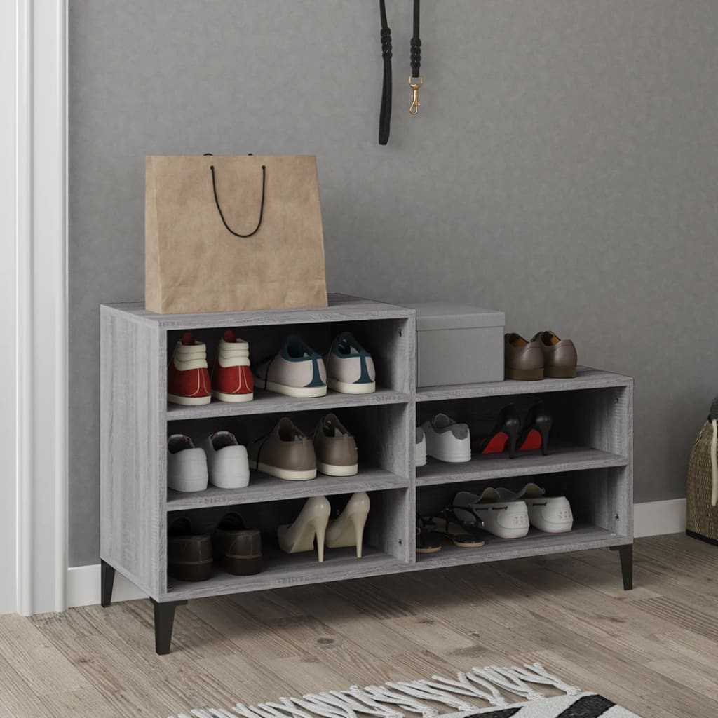 Scarpiera Grigio Sonoma 102x36x60 Cm In Legno Multistrato