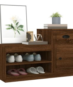 Scarpiera Rovere Marrone 100x42x60 Cm In Legno Multistrato