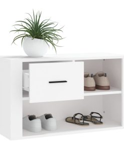 Scarpiera Bianca 80x35x45 Cm In Legno Multistrato