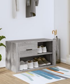 Scarpiera Grigio Sonoma 80x35x45 Cm In Legno Multistrato