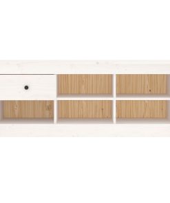 Scarpiera Bianca 110x38x45,5 Cm In Legno Massello Di Pino