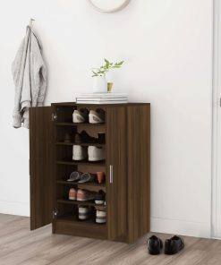 Scarpiera Rovere Marrone 60x35x92 Cm In Legno Multistrato