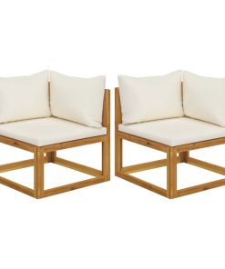 Divani Modulari Angolari 2 Pz Con Cuscino Bianco Crema