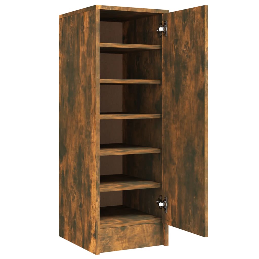 Scarpiera Rovere Fumo 32x35x92 Cm In Legno Multistrato - Image 2