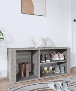Scarpiera Grigio Sonoma 100x35x45 Cm In Legno Multistrato