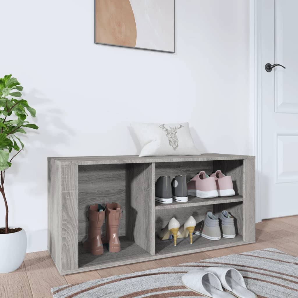 Scarpiera Grigio Sonoma 100x35x45 Cm In Legno Multistrato