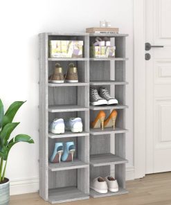 Scarpiere 2 Pz Grigio Sonoma 27,5x27x102cm In Legno Multistrato