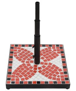 Base Per Ombrellone Terracotta E Bianco Quadrata 12 kg