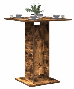 Tavolo Da Bistrot Rovere Fumo 60x60x75cm In Legno Multistrato