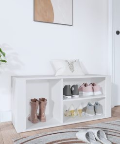 Scarpiera Bianco 100x35x45 Cm In Legno Multistrato