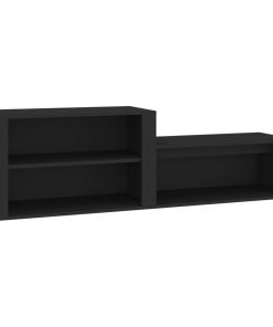 Scarpiera Nero 150x35x45 Cm In Legno Multistrato