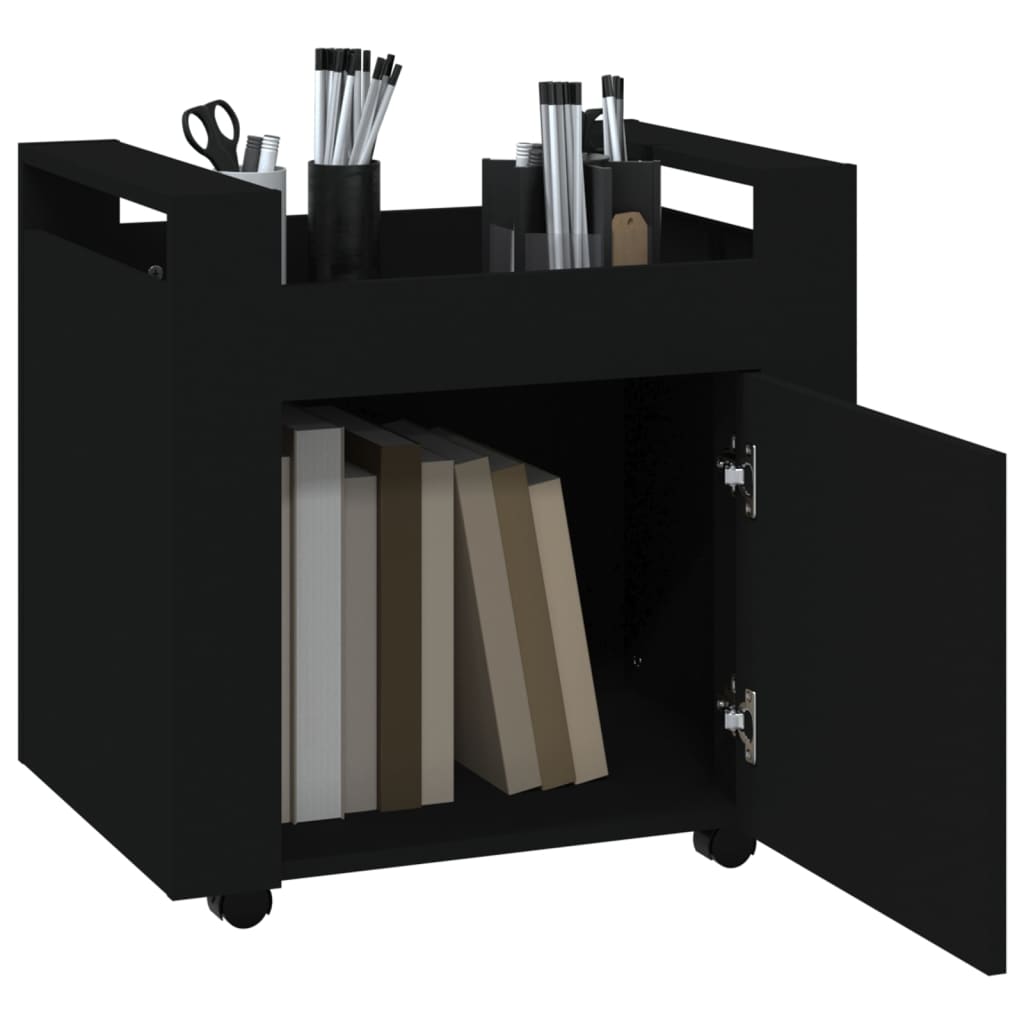 Carrello Per Scrivania Nero 60x45x60 Cm In Legno Multistrato - Image 2