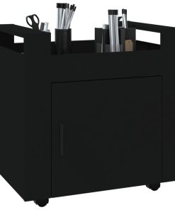 Carrello Per Scrivania Nero 60x45x60 Cm In Legno Multistrato