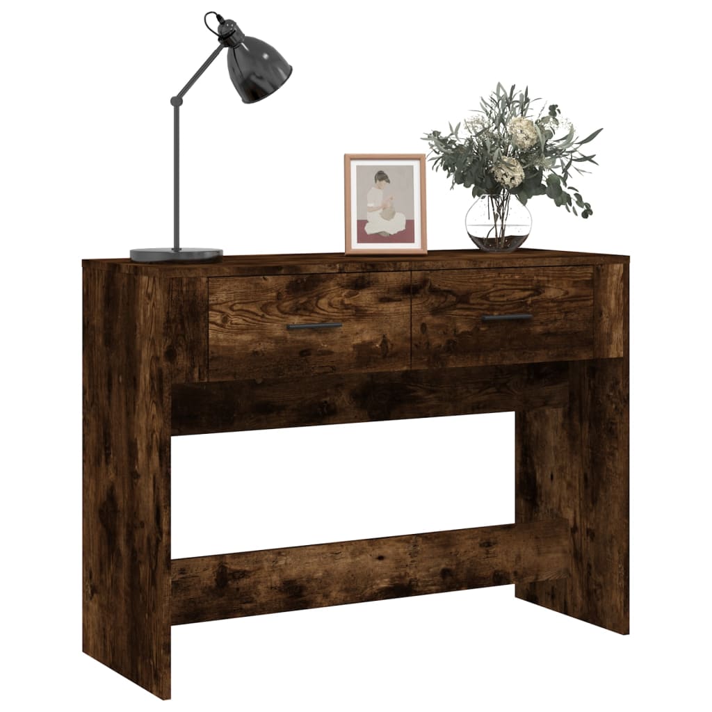 Tavolo Consolle Rovere Fumo 100x39x75 Cm Legno Multistrato