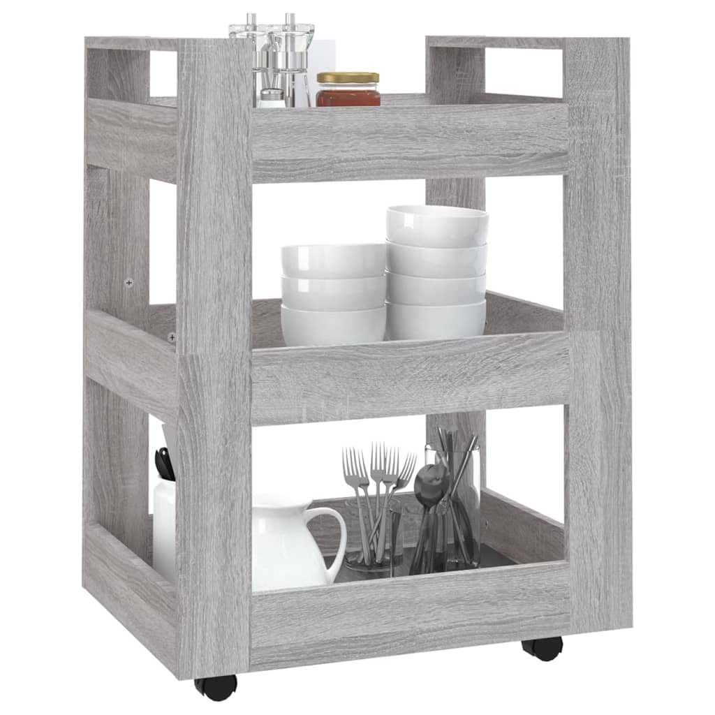 Carrello Da Cucina Grigio Sonoma 60x45x80 Cm Legno Multistrato - Image 2
