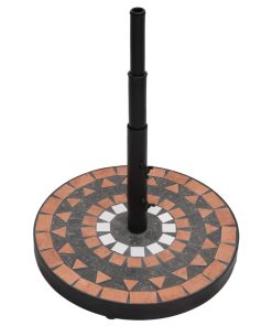 Base Per Ombrellone Terracotta E Bianco Rotonda 12 kg